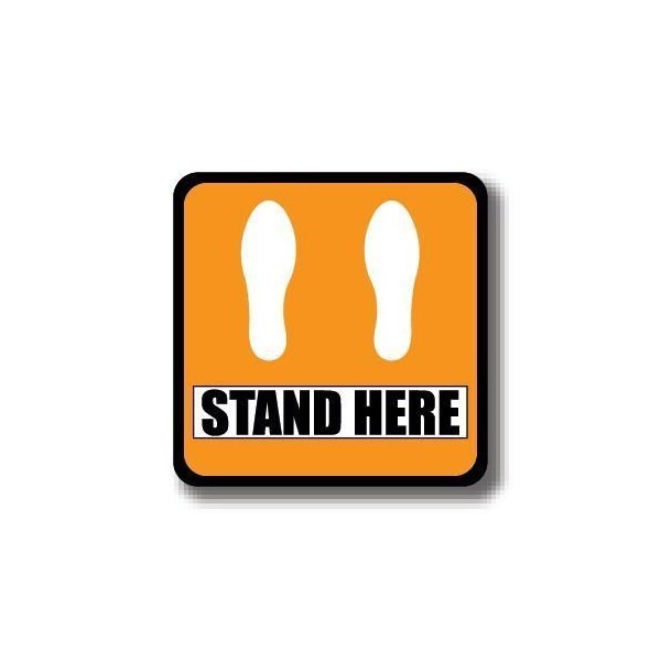 Ergomat 24in SQUARE SIGNS Stand Here DSV-SIGN 576 #2911 -UEN - main